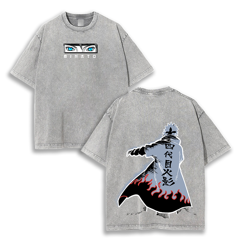 Minato Namikaze Hokage Naruto  Anime Washed T-Shirt