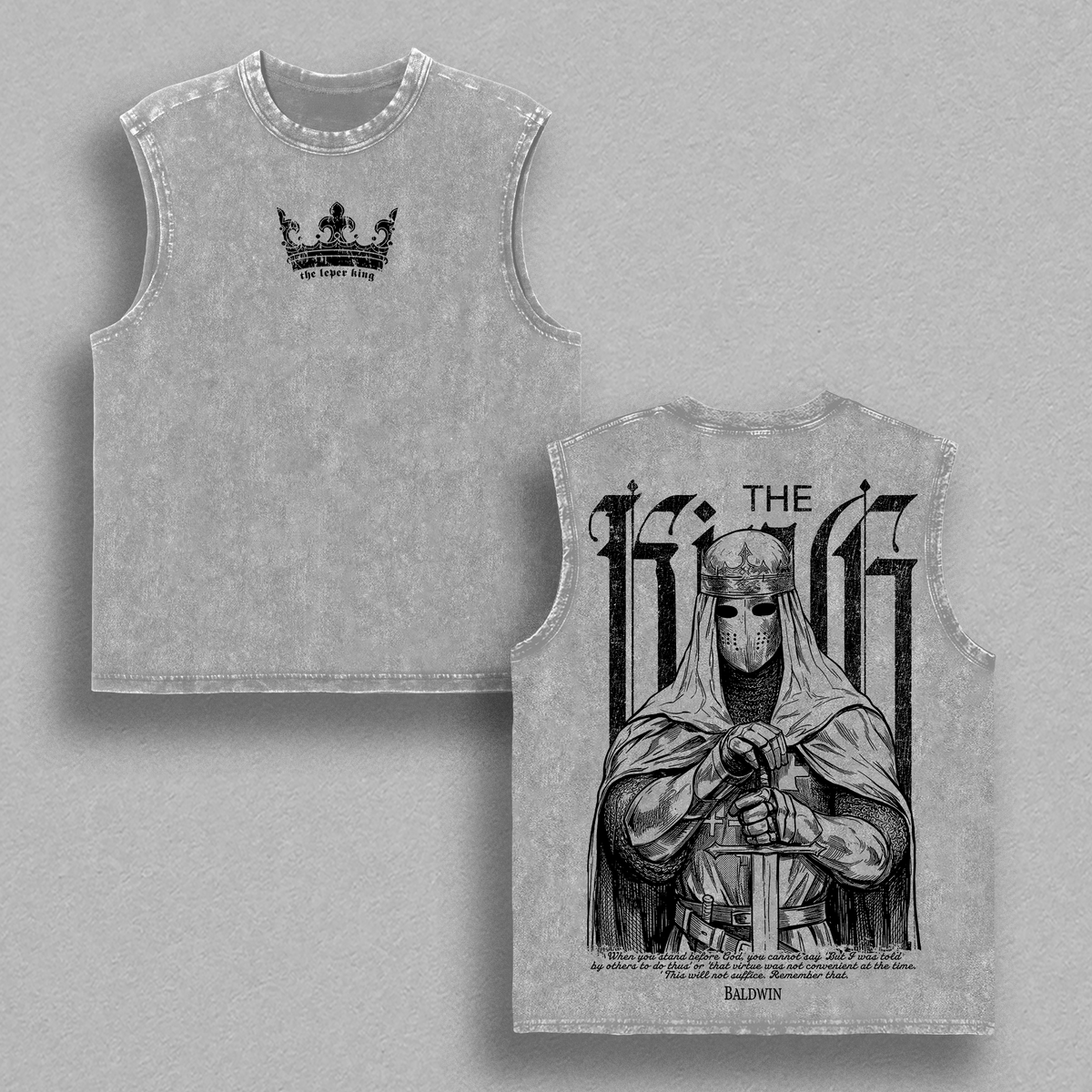 Baldwin IV “The Leper King” Washed T-Shirt / hoodie / Sweatshirt ,Vintage Washed Gothic Faith Streetwear, Crusader King of Jerusalem Tee, Jerusalem Cross Medieval Christian Shirt, Jesus Apparel, Christian Outfit