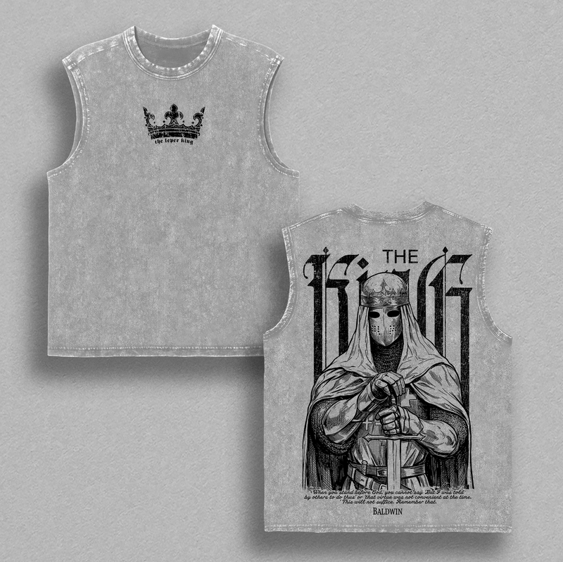 Baldwin IV “The Leper King” Washed T-Shirt / hoodie / Sweatshirt ,Vintage Washed Gothic Faith Streetwear, Crusader King of Jerusalem Tee, Jerusalem Cross Medieval Christian Shirt, Jesus Apparel, Christian Outfit