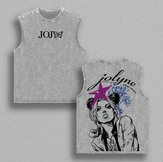 JoJo Stone Ocean Jolyne Cujoh Anime Graphic Tee, Aesthetic Girl Washed Vintage T-Shirt, Tank Top, Premium Oversized Streetwear, Soft Cotton Unisex Harajuku Style, Collector Drop, Limited Stock