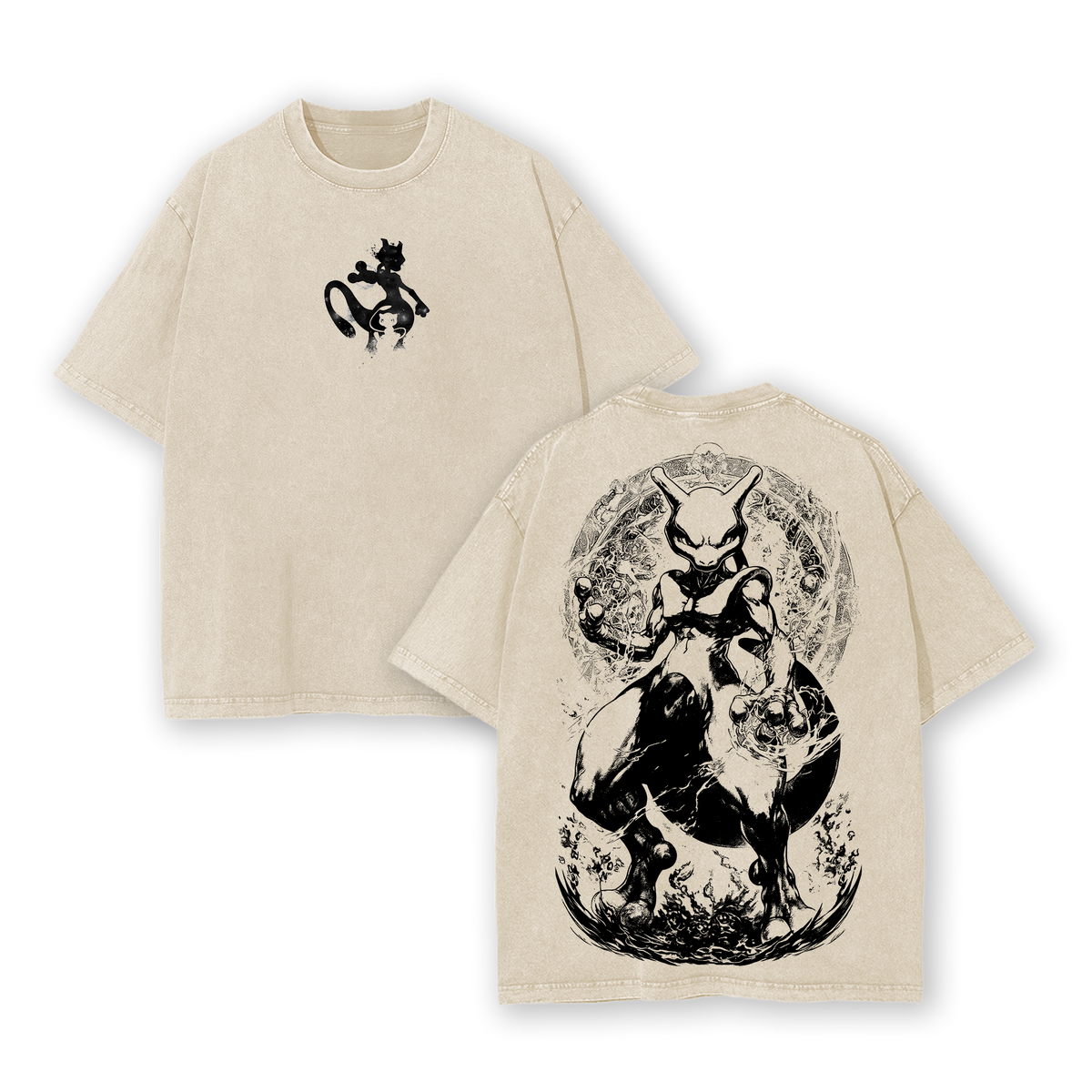 Mewtwo Pokemon Washed T-Shirt