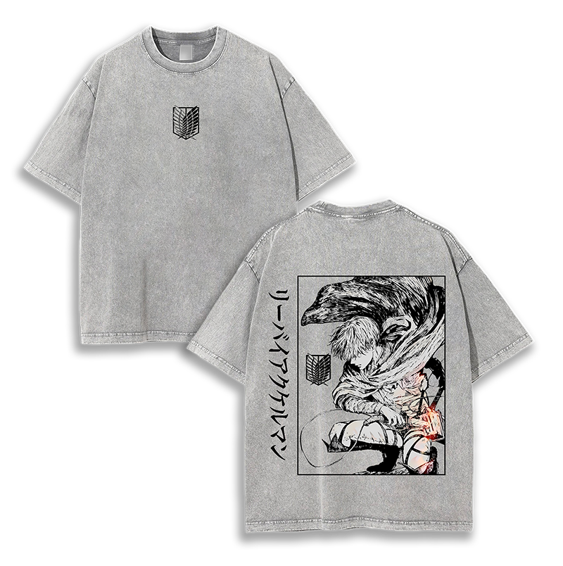 Levi Ackerman v2  Attack on Titan Washed T-Shirt