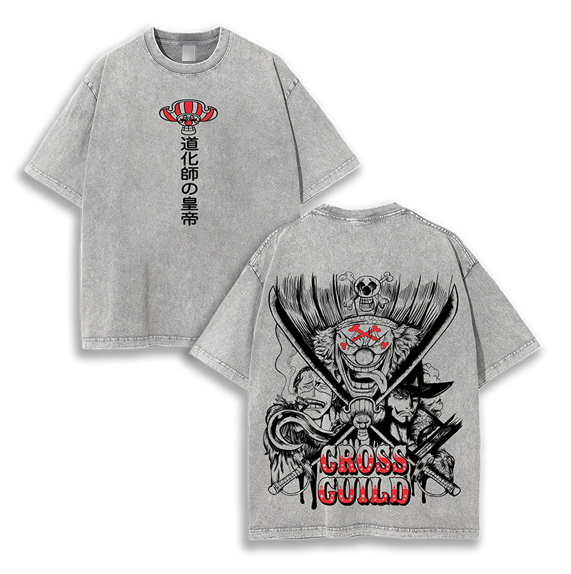 Buggy Mihawk Crocodile – Cross Guild One Piece Anime  Washed T-Shirt