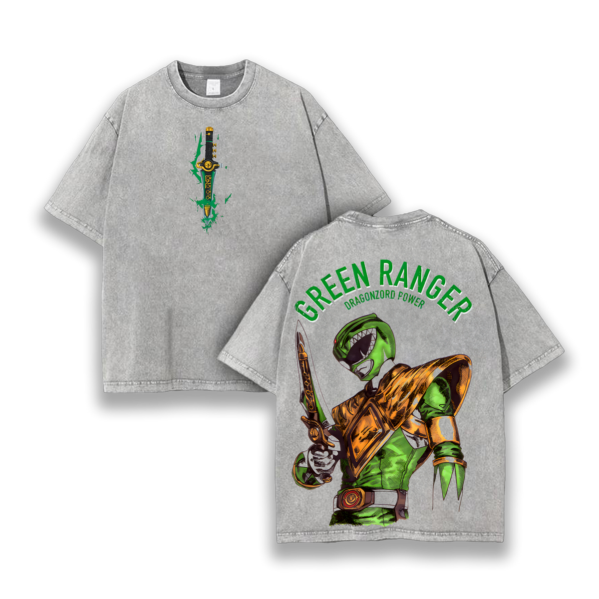 Green Ranger - Power Rangers Anime Washed T-Shirt