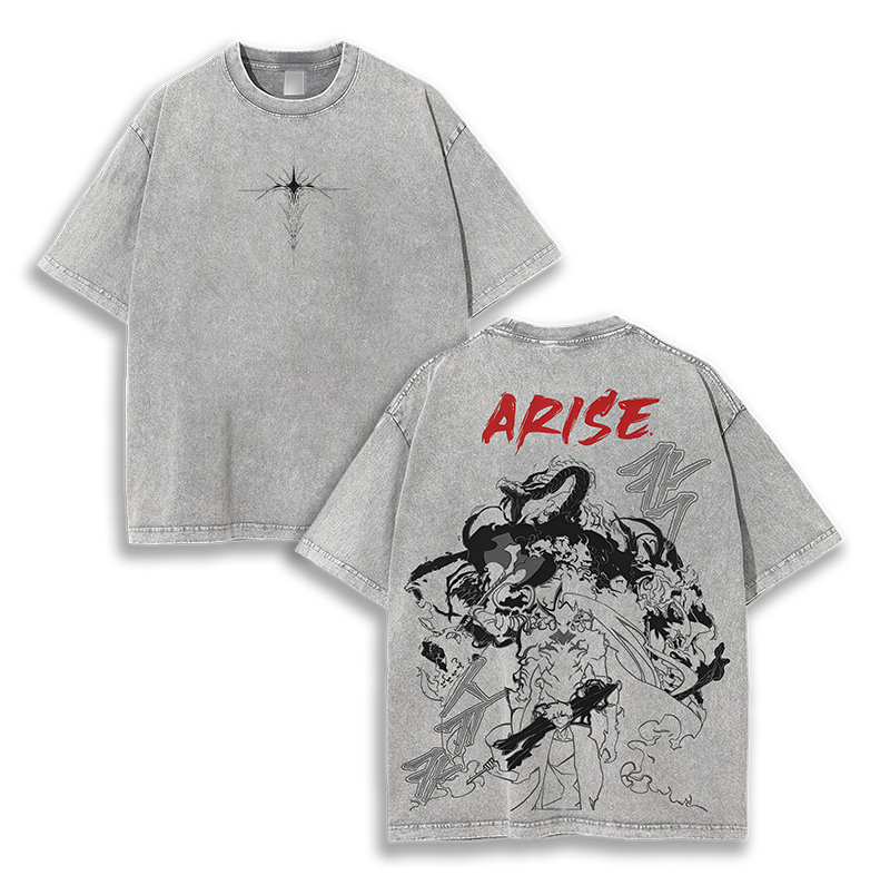 Arise Sung Jin Woo - Solo Leveling Anime  V2  Washed T-Shirt