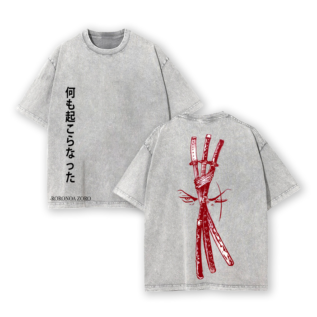 One Piece Washed Tee, Zoro Green Vintage Washed Tee Vintage Graphic 90s
