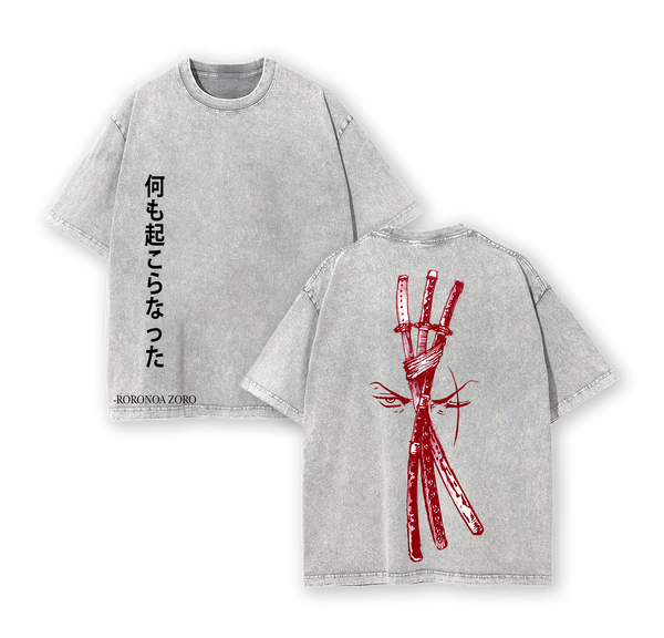 One Piece Washed Tee, Zoro Green Vintage Washed Tee Vintage Graphic 90s