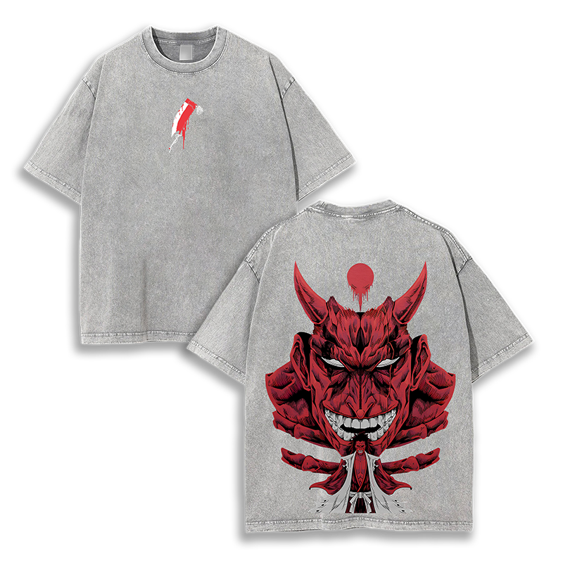 Red Demon Bankai Bleach Washed T-Shirt