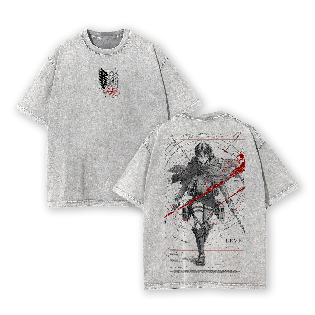 Levi Ackerman – Attack on Titan AOT Washed T-Shirt