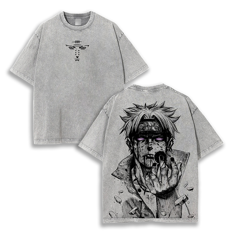 PAIN - Akatsuki  Naruto  Anime Washed T-Shirt
