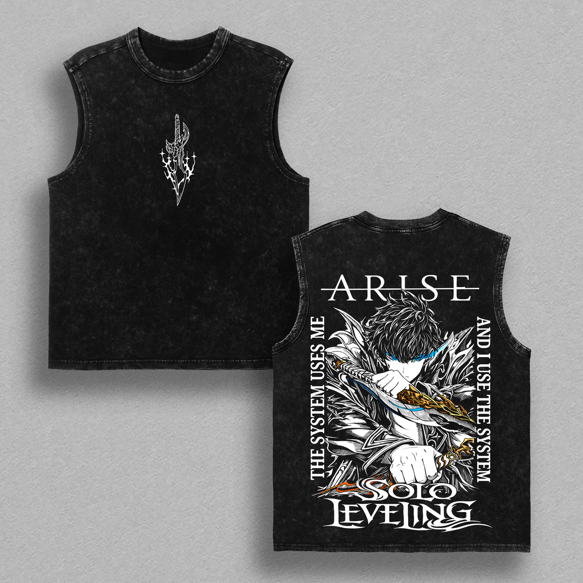 Sung Jin Woo Solo Leveling Anime Graphic Tee Vintage Washed Shirt Unisex Streetwear Arise Anime Shirt Jin Woo Tee Shadow Monarch Solo Leveling Shirt Anime Clothing Gift for Anime Lovers Fans