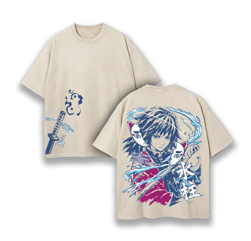 Tomioka Giyu - Demon Slayer: Infinity Castle Arc Anime Washed T-Shirt