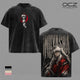 Inuyasha Vintage Washed T-Shirt, Half Demon Anime Graphic Tee, Tessaiga Sword Double Sided Print, Heavyweight Cotton Oversized Manga Streetwear Shirt