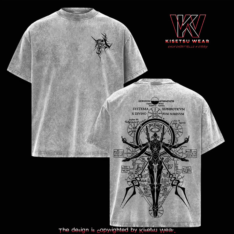 Neon Genesis Evangelion EVA-01 T-Shirt – Vintage Washed Unit-01 Divine Mode Anime Graphic Tee, Evangelion God Form Aesthetic Print, Oversized Soft Cotton Streetwear, Unisex Casual Apparel, Gift for Evangelion Fans