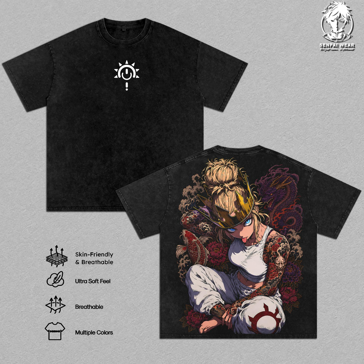 Haumea - Fire Force Graphic Tee Vintage Washed Shirt Unisex Streetwear Anime Merch Second Pillar Tee Manga T-Shirt Gift for Anime Lovers Fans
