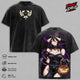 Albedo Overlord Halloween Anime Graphic T-Shirt Witch Pumpkin Gothic Horror Manga Tee Vintage Washed Oversized Heavyweight Cotton Streetwear Back Print