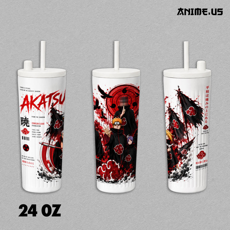 Insulated Tumbler Akatsuki Crimson Cloud Organization Anime Stainless Steel 17oz 24oz 30oz Double Wall Vacuum Travel Mug Hot Cold Drink Cup Anime Gift for Fans
