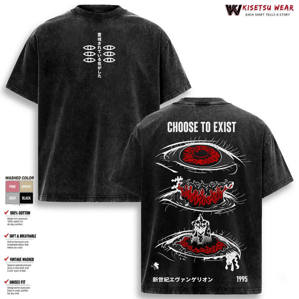 Neon Genesis Evangelion Tee, Anime Graphic T Shirt, Vintage Washed Oversized Apparel, Streetwear Clothes Top