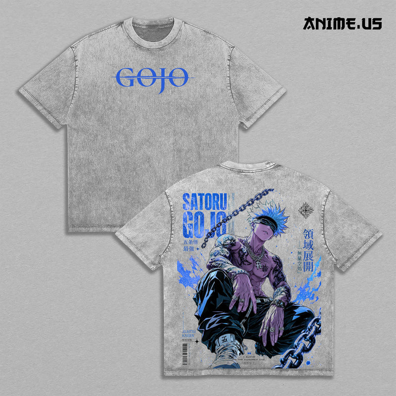 Satoru Gojo Jujutsu Kaisen Honored 1 Anime Graphic Vintage Shirt, Limitless  Unlimited Void Strongest Sorcerer Double Printed Tee Heavyweight Cotton Streetwear