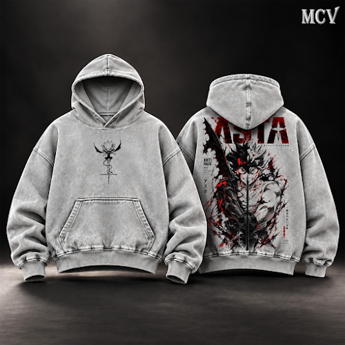 Asta Black Clover Tee – Asta Vintage Washed T-Shirt | Black Bulls | Anti-Magic Devil Power | Black Clover Season 2 2026 Anime Manga Graphic Tee | Heavy Cotton Unisex Oversized Streetwear Top