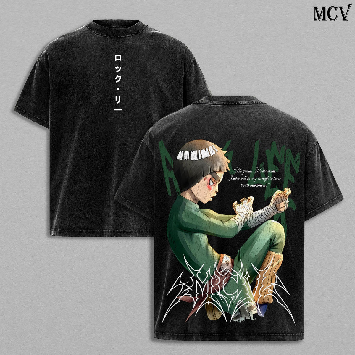 Rock Lee Naruto Washed T-Shirt, Vintage Anime Oversized Tee, Heavy Cotton Streetwear Shirt