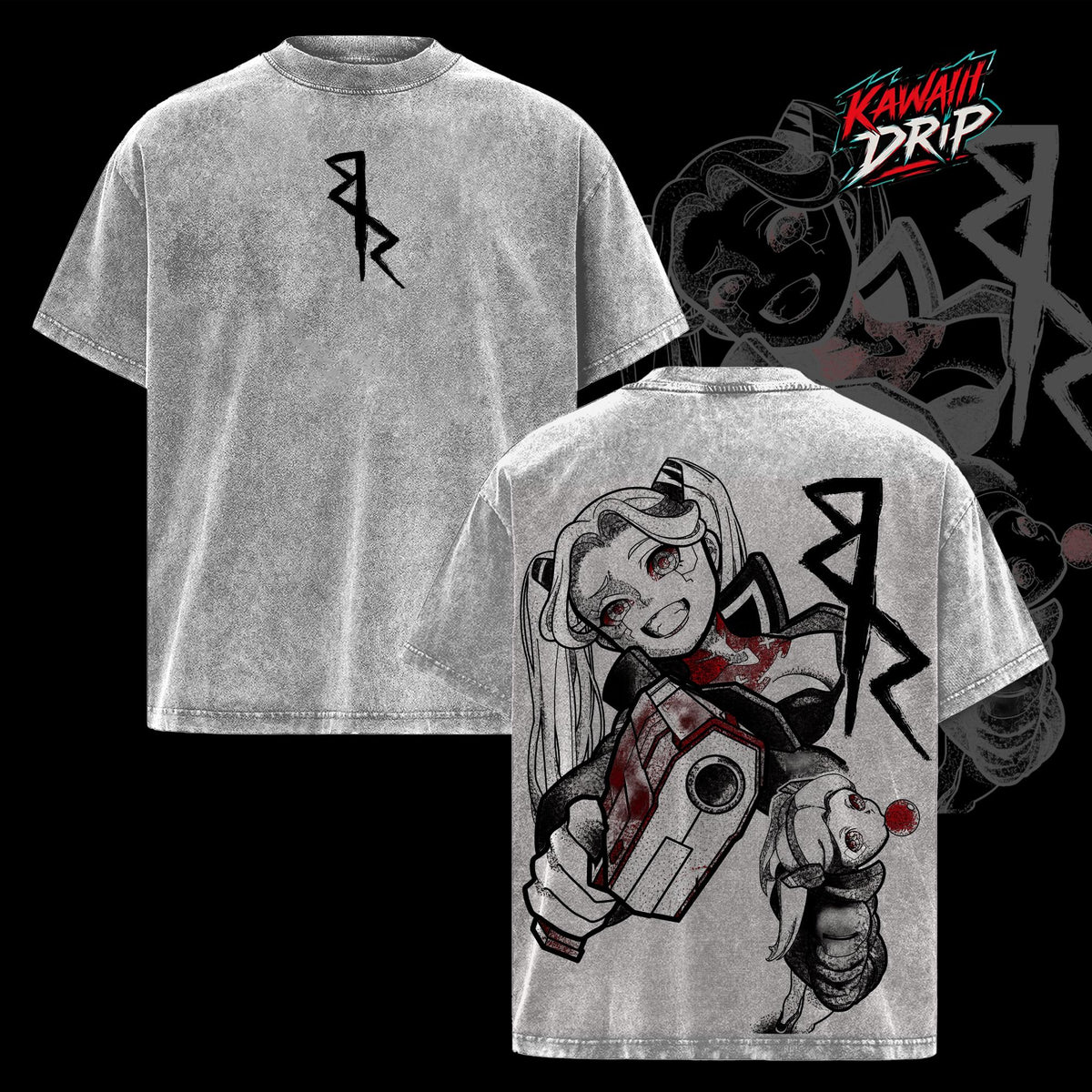 Cyberpunk Edgerunners Vintage T-Shirt, Anime Graphic Tee, Washed Oversized Streetwear Top, Retro Manga Panel Inspired Artwork, Cult Dark Aesthetic, Unisex Shirt, Anime and Manga Fans, Manga Art Prints, Streetwear Merch