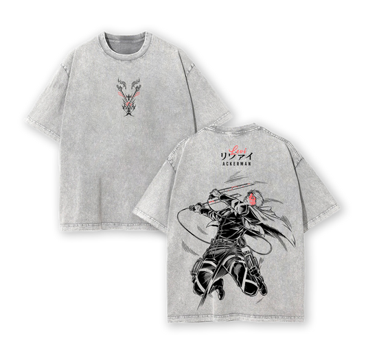 Levi Ackerman Attack on Titan Vintage Washed Oversized T-Shir