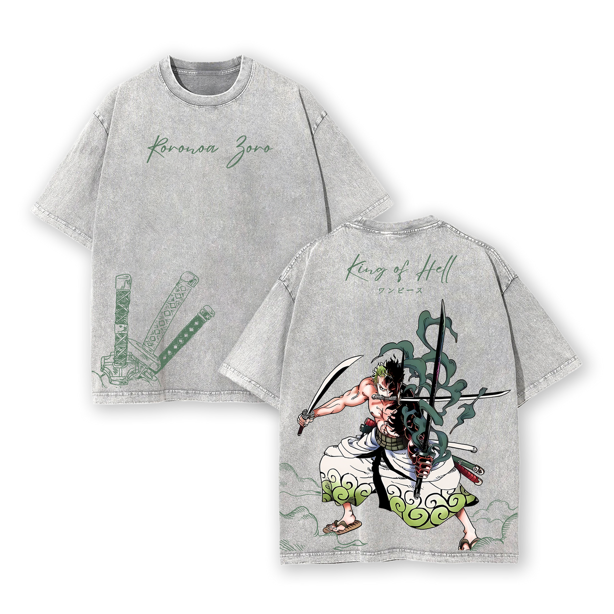 King of Hell Zoro Anime Shirt Enma Sword Oversized Graphic Tee