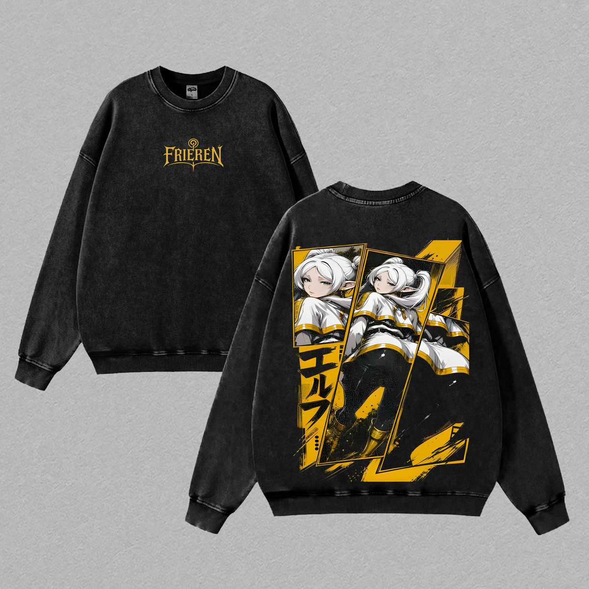 Frieren Beyond Journey's End T-Shirt, Frieren Anime Graphic Tee, Vintage Washed Back Print Shirt, Oversized Heavyweight Cotton Streetwear, Unisex Anime Fashion, Gift for Frieren Fans