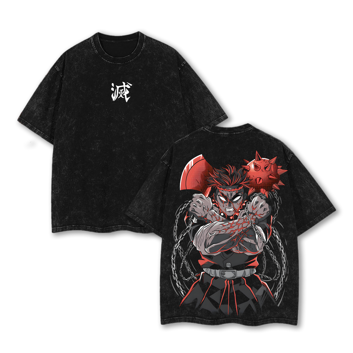 DEMON SLAYER Gyomei Himejima - Kimetsu no Yaiba T-Shirt Acid Wash