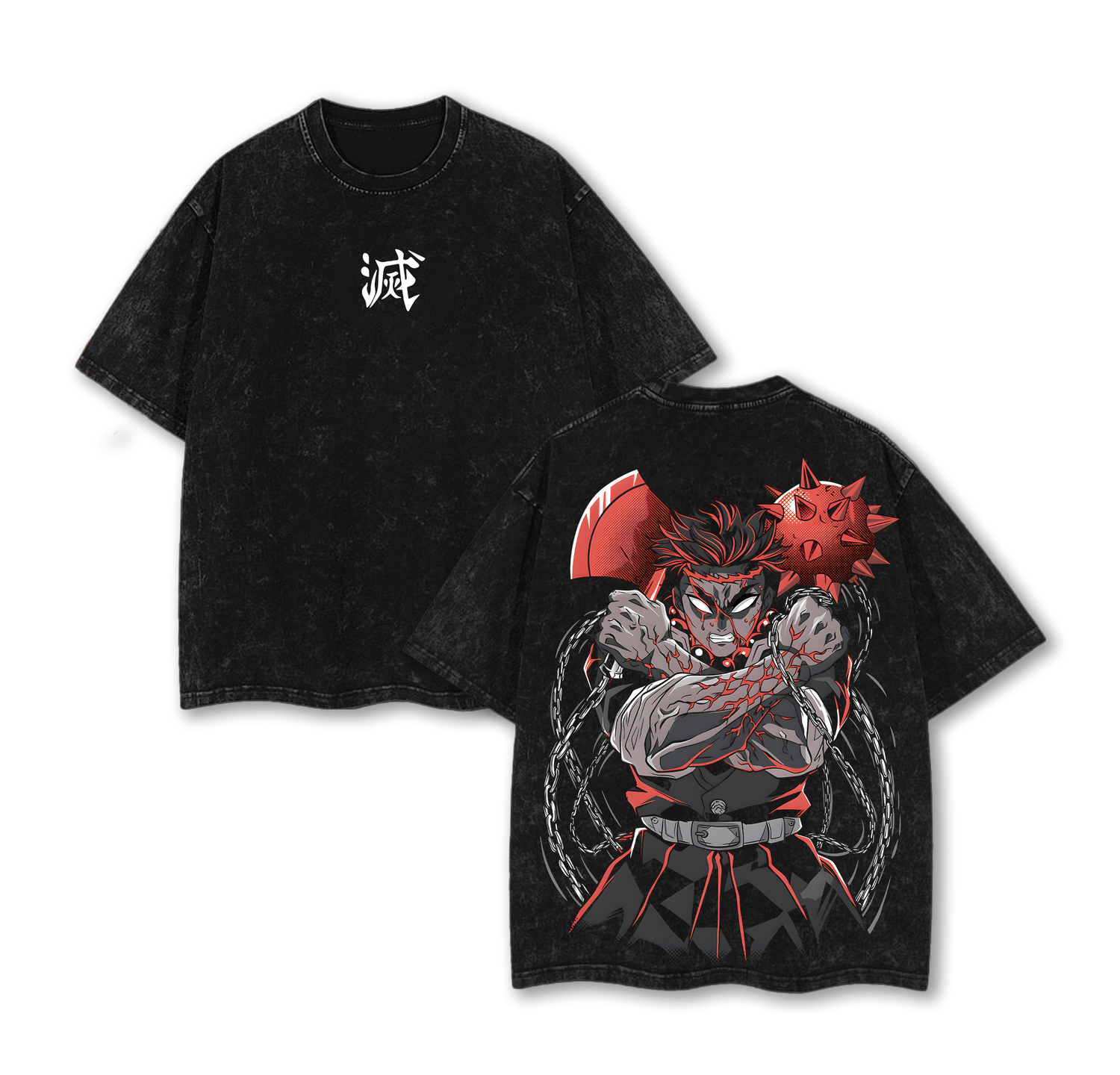 DEMON SLAYER Gyomei Himejima - Kimetsu no Yaiba T-Shirt Acid Wash
