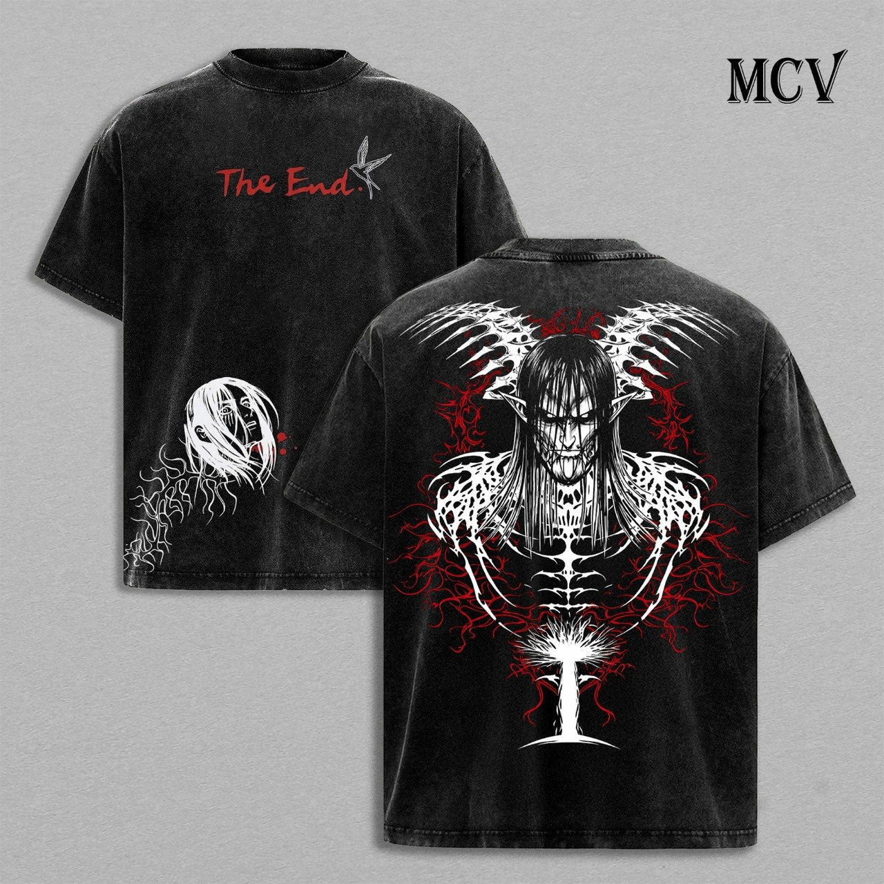 Eren Final Form T-Shirt, Attack on Titan Anime Tee, The End Freedom Graphic Vintage Washed Tee