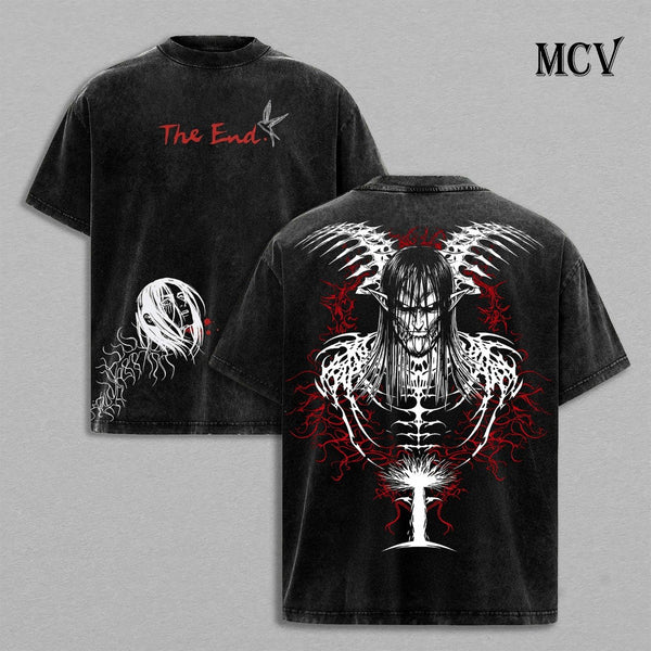 Eren Final Form T-Shirt, Attack on Titan Anime Tee, The End Freedom Graphic Vintage Washed Tee