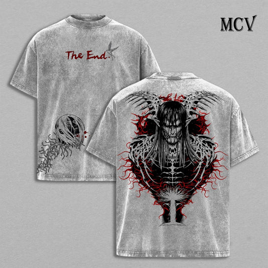 Eren Final Form T-Shirt, Attack on Titan Anime Tee, The End Freedom Graphic Vintage Washed Tee