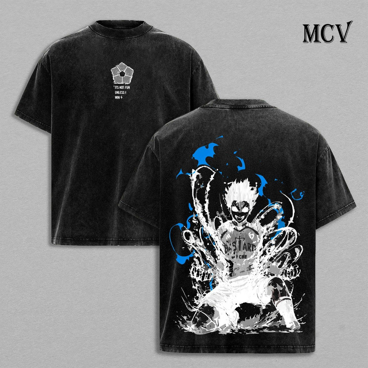 Isagi Yoichi T-Shirt, Blue Lock Anime Tee, Ego Striker Vision Graphic Vintage Washed Tee