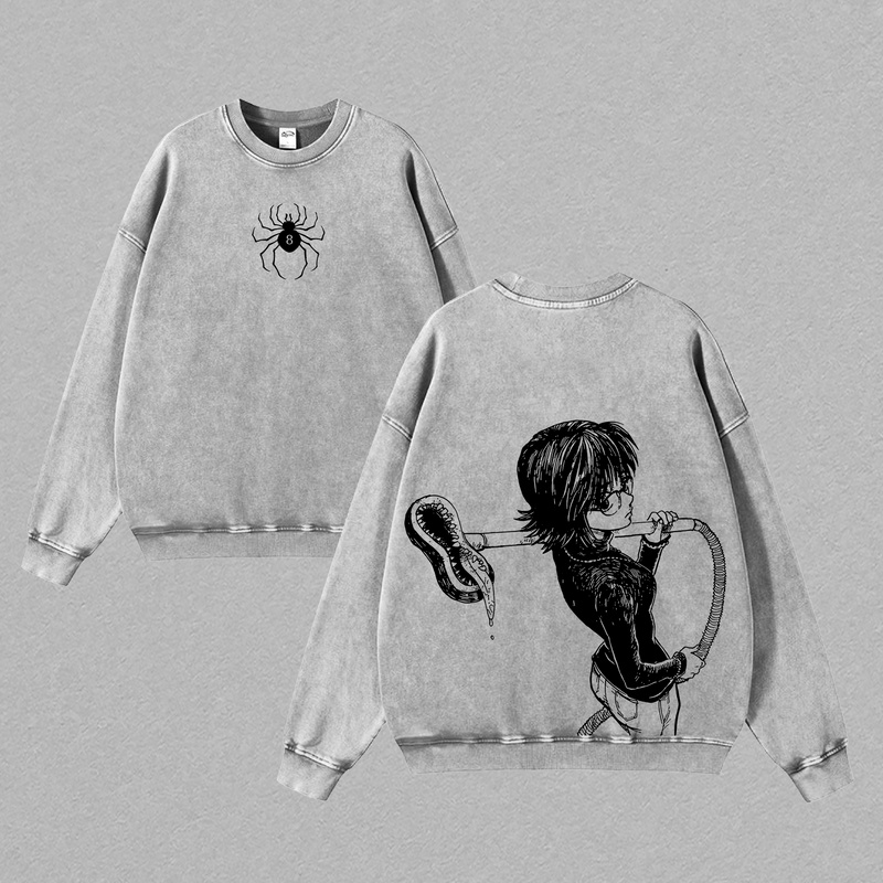 Shizuku Hunter X Hunter Blowshitsu Shirt, Phantom Troupe shirt Anime Double Printed Vintage Washed Tee Unisex Oversize Heavyweight Cotton T-shirt for Anime Fans and Lovers