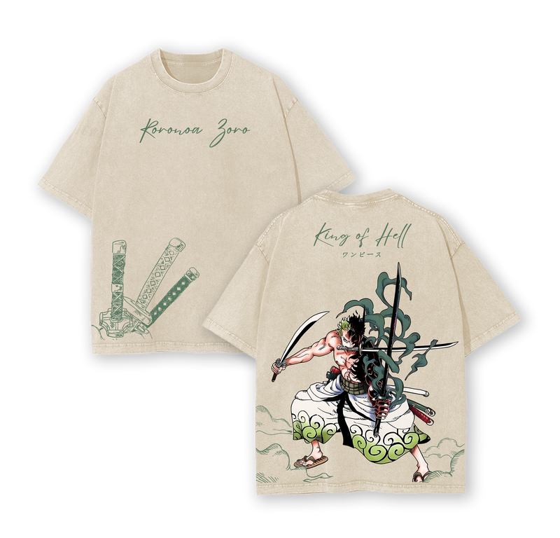 King of Hell Zoro Anime Shirt Enma Sword Oversized Graphic Tee