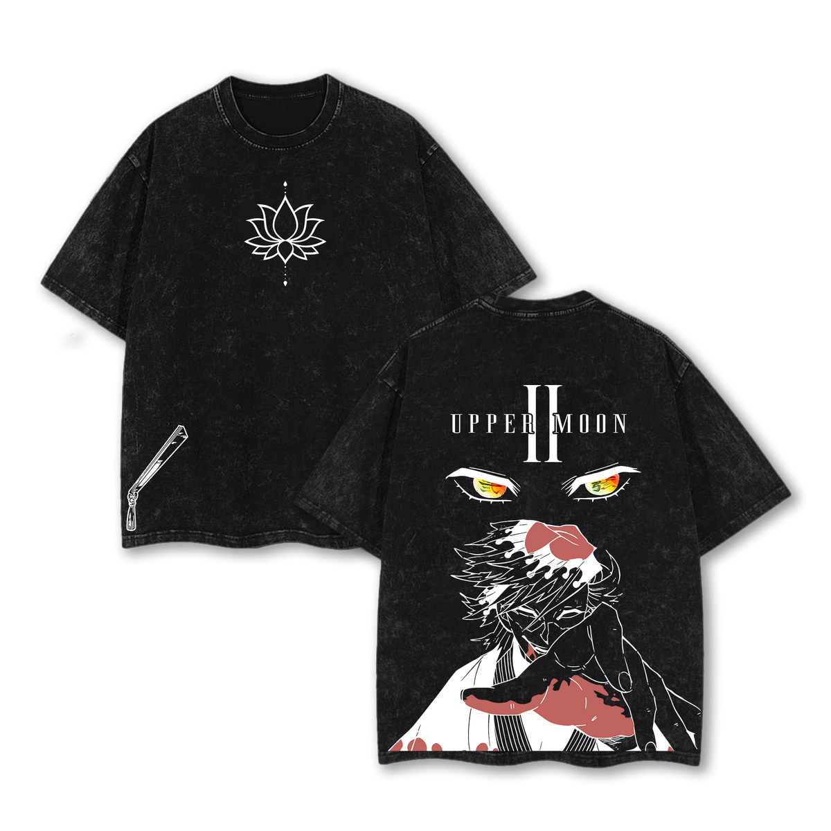 Upper Moon 2 Doma T-Shirt, Washed Oversize Anime Tee