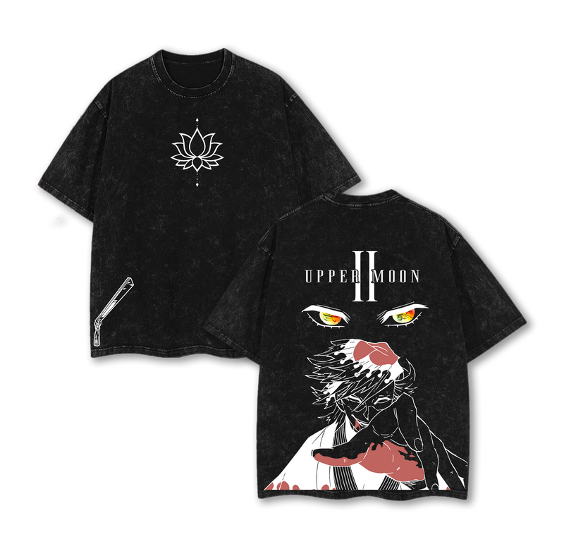 Upper Moon 2 Doma T-Shirt, Washed Oversize Anime Tee
