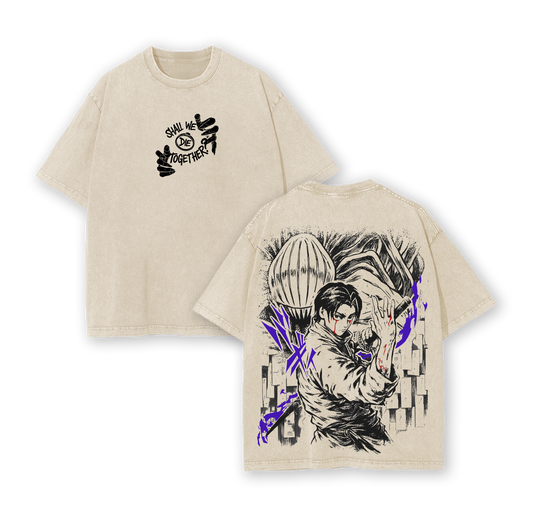 Yuta Okkotsu Vintage Washed Oversized T-Shirt – Jujutsu Kaisen The Culling Game Graphic Tee