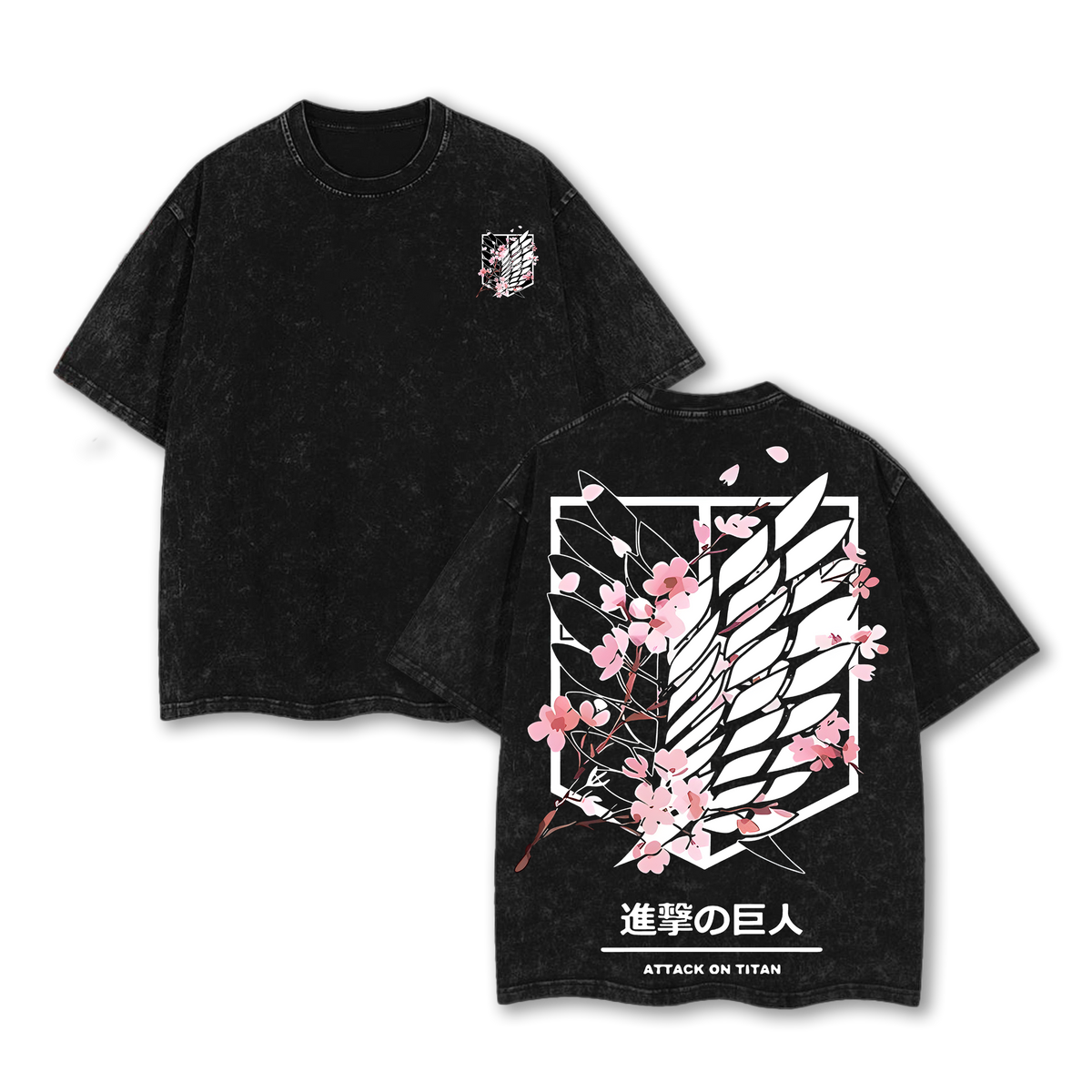 Attack On Titan Anime Unisex Tee | Wings Of Freedom AOT Shirts - Eren Acid Wash Shirt