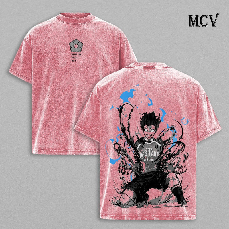 Isagi Yoichi T-Shirt, Blue Lock Anime Tee, Ego Striker Vision Graphic Vintage Washed Tee