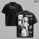 Frieren Beyond Journey's End Vintage Washed Tee, Frieren Elf Mage Gothic Tattoo Art, Dark Fantasy Anime Manga Graphic T-Shirt, Heavy Cotton Oversized Retro Streetwear, Unisex Fantasy Journey Merch