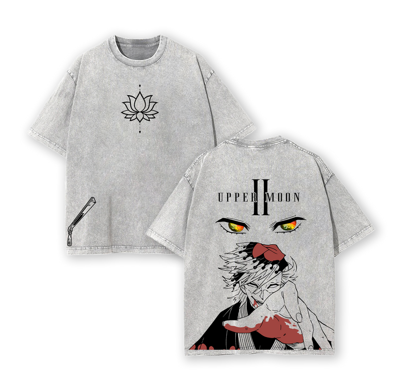 Upper Moon 2 Doma T-Shirt, Washed Oversize Anime Tee