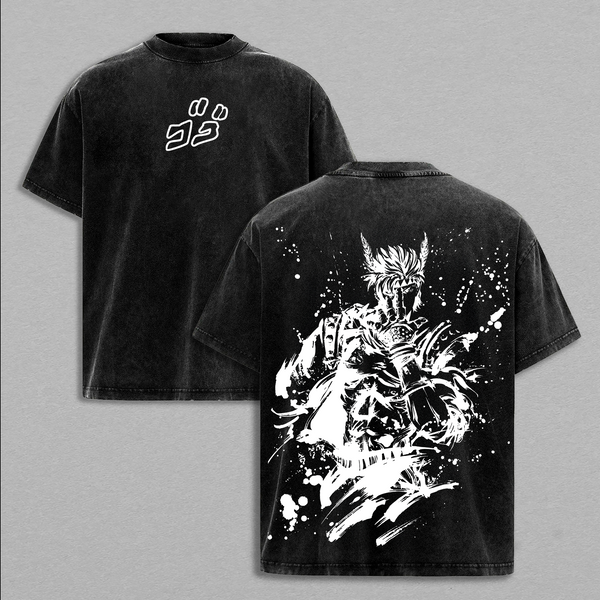 Retro Vintage Joseph Joestar - JoJo's Bizarre Adventure Unisex Oversize Anime Manga Washed Heavyweight Cotton T-shirt, Gift For Anime Fan, Anime Lover