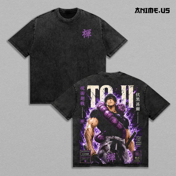 Jujutsu Kaisen Toji Fushiguro Heavenly Restriction Sorcerer Killer Anime Graphic Vintage Shirt, Cursed Tool Ruthless Assassin Double Printed Tee Heavyweight Cotton Streetwear