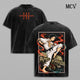 Akaza Demon Slayer T-Shirt, Upper Moon Demon Anime Tee, Martial Power Vintage Washed Tee