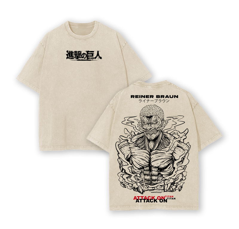 Reiner Braun Armored Titan - Attack on Titan Washed T-Shirt