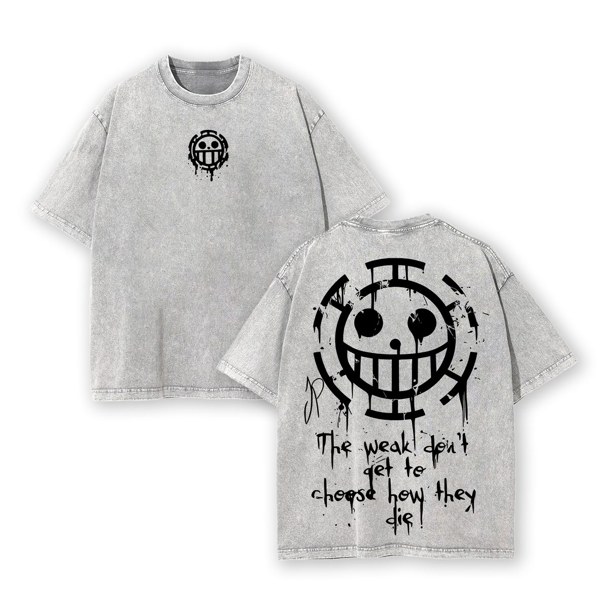 Limited Trafalgar Law One Piece Oversized Washed Tee 2.6 Graphic 90s