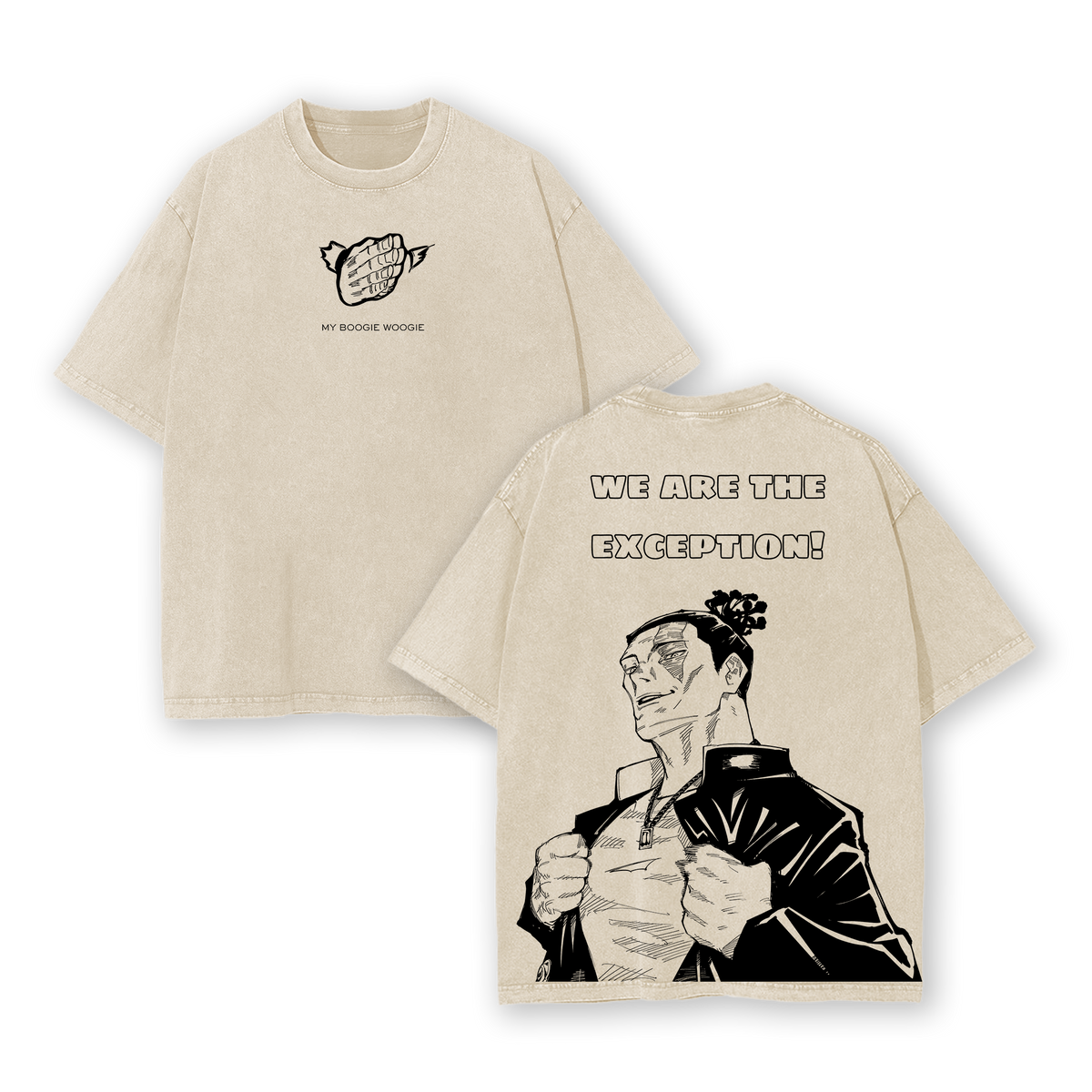 Todo Aoi Jujutsu Kaisen Anime T-Shirt – “We Are The Exception” Vintage Washed Oversized Heavyweight Cotton Tee